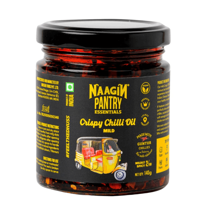 NAAGIN Indian Spice Essentials - Crispy Chilli Oil (Mild, 140g)