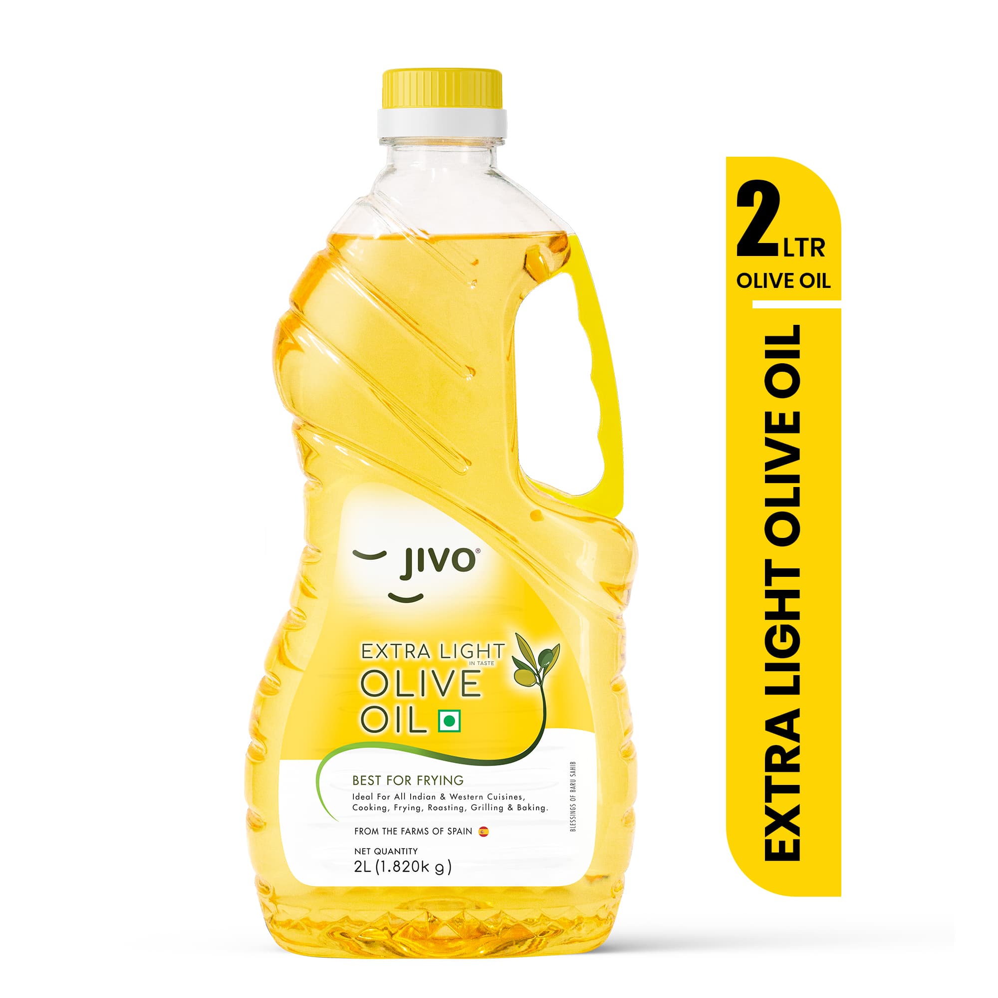 Jivo Extra Light Olive Oil 2 Litre (Pet Bottle) | Recommendable for Roasting, Frying, Baking All type of Cuisines