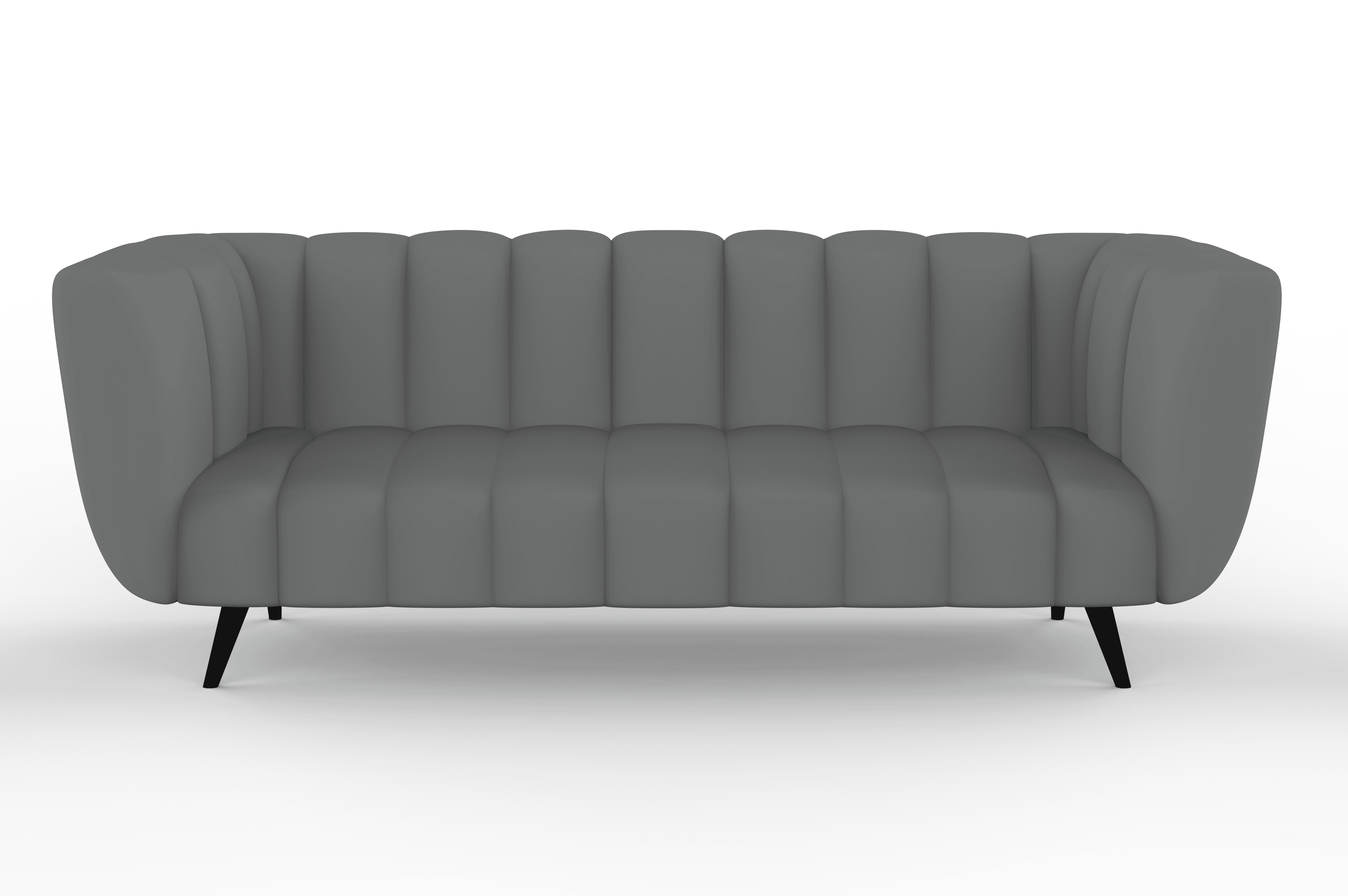 Wakeup India Mushy Premium Fabric Sofa Set | 3 Seater Sofa | Pocket Spring Cushion | Padded Cushioned Armrest | Polished Wooden Leg (Grey, Seating-3) | 1 Year Warranty
