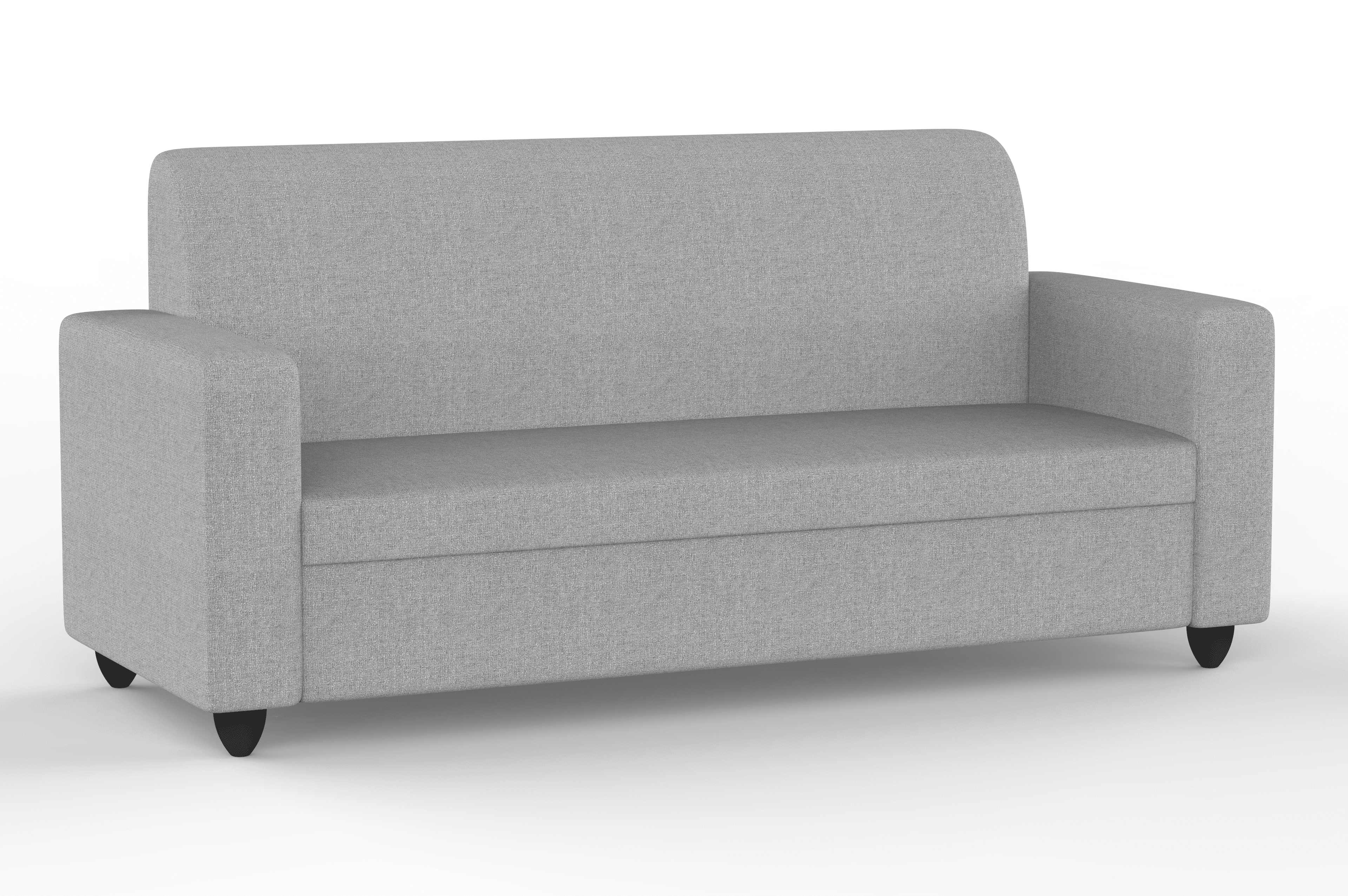 Wakeup India India Cuddlr Premium Fabric Sofa Set | 3 Seater Sofa | Pocket Spring Cushion | Padded Cushioned Armrest | Polished Plastic Leg (Grey, Seating-3) | 1 Year Warranty