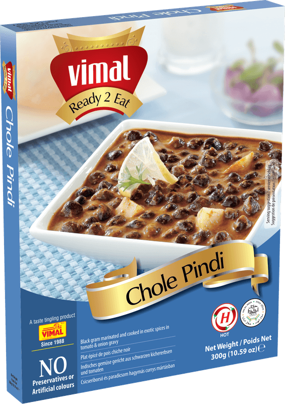 Vimal Ready to Cook and EatTasty and Spicy Chole Pindi Vegetarian Meal with No Added Preservative and Colours - 300g