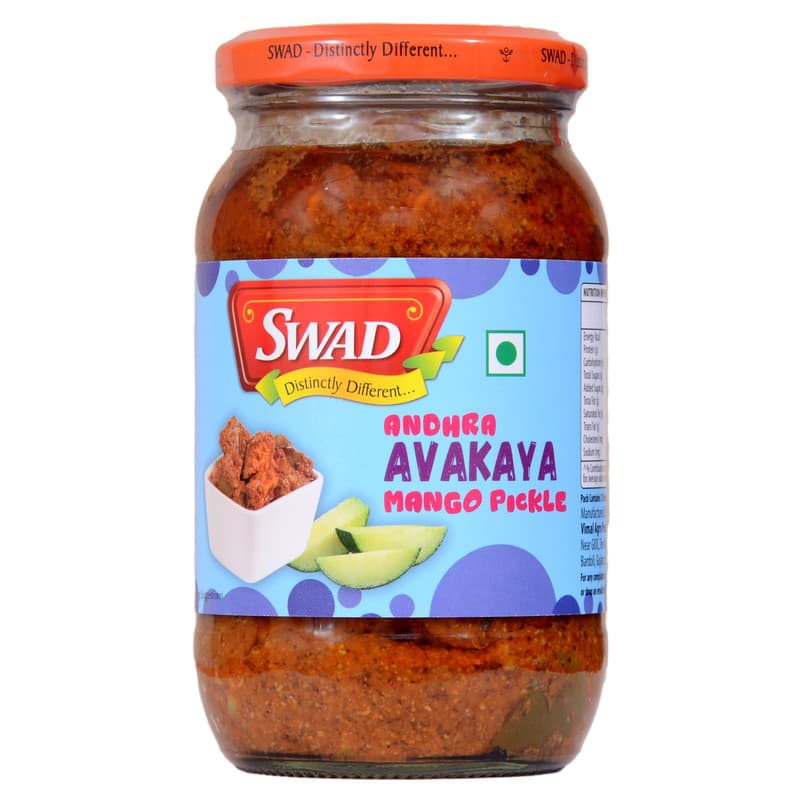 SWAD Andhra Avakaya Mango Pickles and Pickles and Chutney - 400gm (Pack of 3)