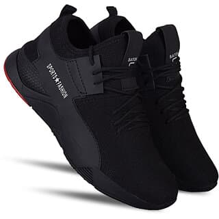 HAKKEL Men's Stylish Eva Light Weight Sports Shoe For Men's & Boys Training & Gym Shoes For Men (Black)