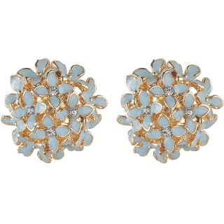 American Diamond Silver Stud Enamel Daisy Flower Earrings for Girls Alloy Material Earrings for Womens Fashion Jewellery