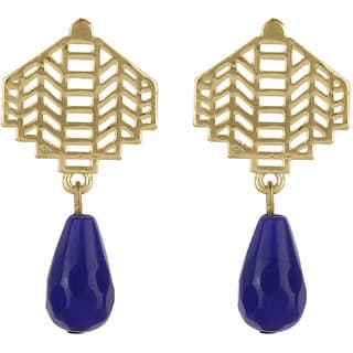 Brass Filigree Single Penta Drop Earrings for Girls Brass Material Earrings for Women's Fashion Jewellery for Party