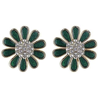 Changeable Backdrop Stud Earrings for Girls Brass Material Earrings for Women's Fashion Jewellery for Party