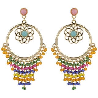 Multicolor Seed Bead Earrings for Girls - Golden Alloy Brass  Copper Fashion Jewelry Earrings Top  Best