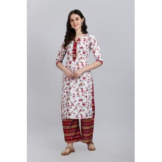Sharda Creation Maroon Colour Printed kurta Set