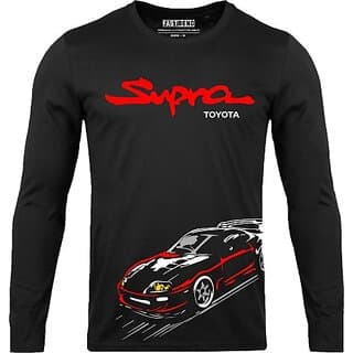 FastB Men Printed, Typography Round Neck Black T-Shirt