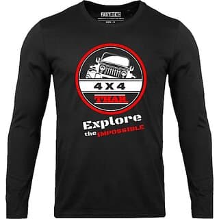 Fastbend Mens Black Printed Cotton Blend Round Neck T-Shirt