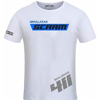 FastB Men Typography Round Neck White T-Shirt