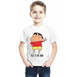 Boys Cartoon/Superhero Cotton Blend T Shirt (White, Pack of 1)