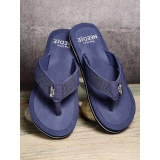 The Mini Needle Men Comfortable Indoor Outdoor Fashionable Blue Flip Flops