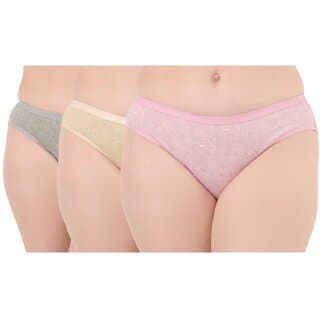 Loving Care Printed Cotton Low Rise Hipster Panty (Pack of 3) Multi Color