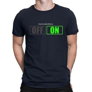 HIT SQUARE Navy Blue Pure Cotton Round Neck Printed For Men