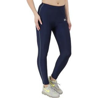 Ninq Ankle Length Western Wear Legging (Blue, Solid)