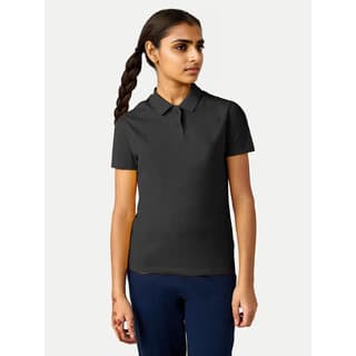 Girls Black Polo  T-shirt