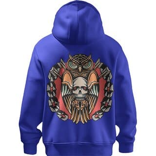 BULL CLOTHING Unique Designer Pullover Dark Blue Hoodie Statement-Making Streetwear,Ideal for Fashion-Forward Men