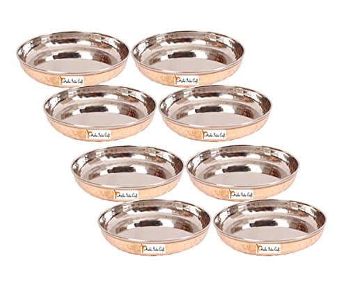 Steel-Copper Dessert Plates | 150 ml | Set of 8