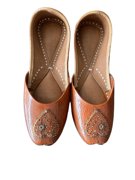 Pure Leather Jutti for Girls | 23-26 CM | Brown