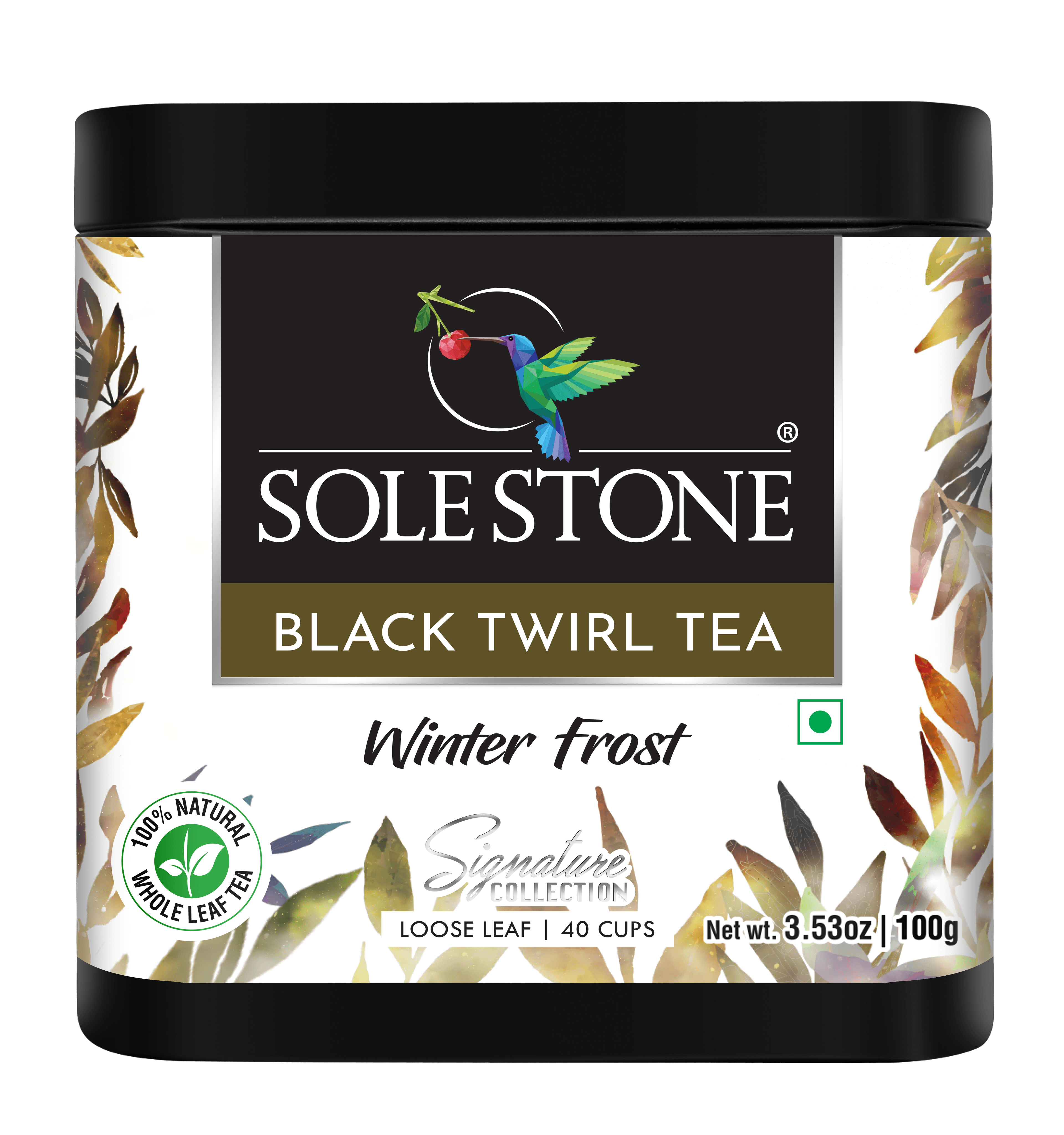 SOLE STONE Black Twirl Winter Frost Tea, 100g (Pack of 1)