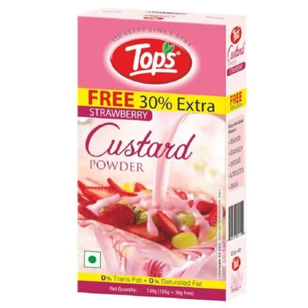 Tops Strawberry Custard Powder 100 Gms