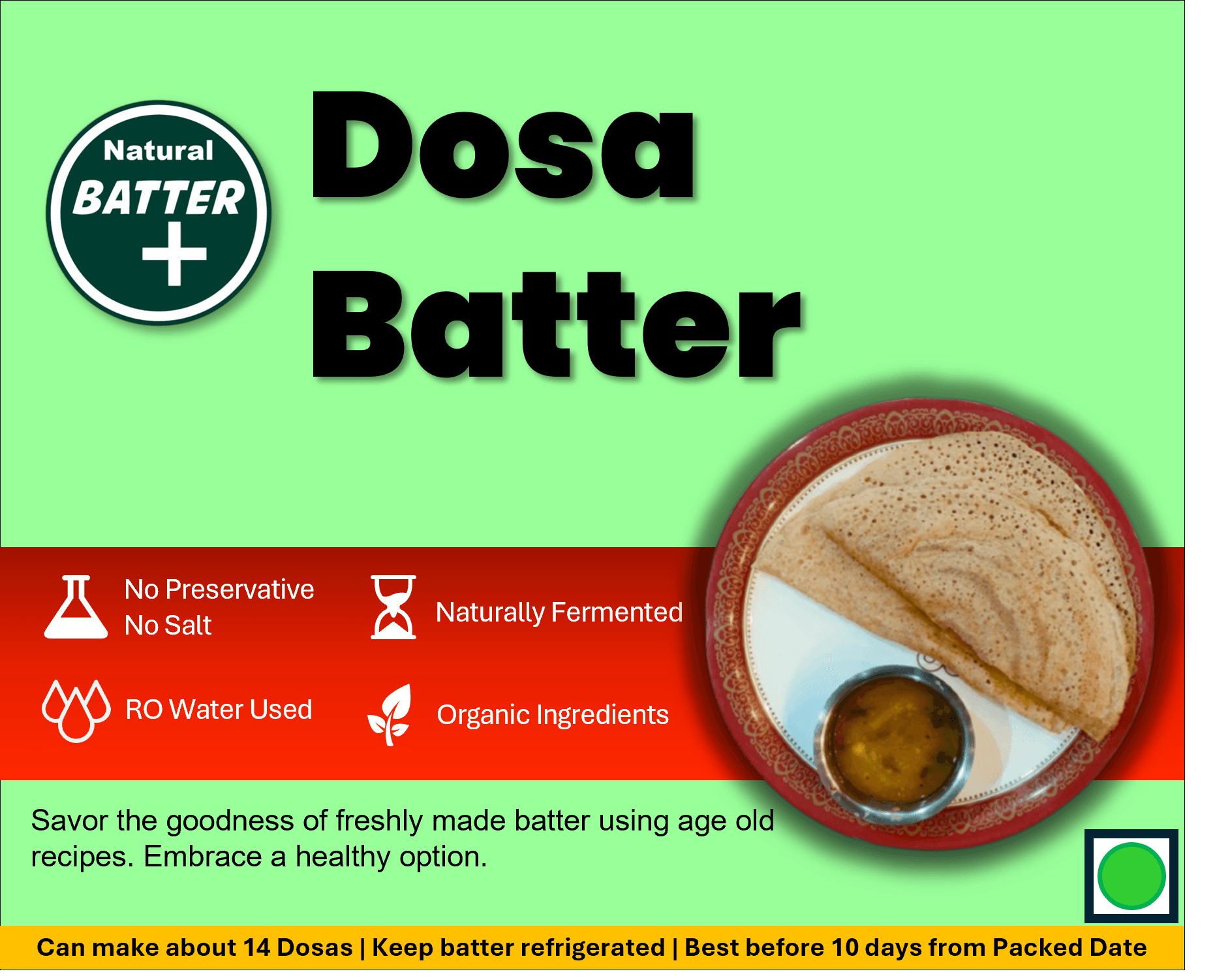 Batter Plus Bajra  Dosa Batter 1 Kg