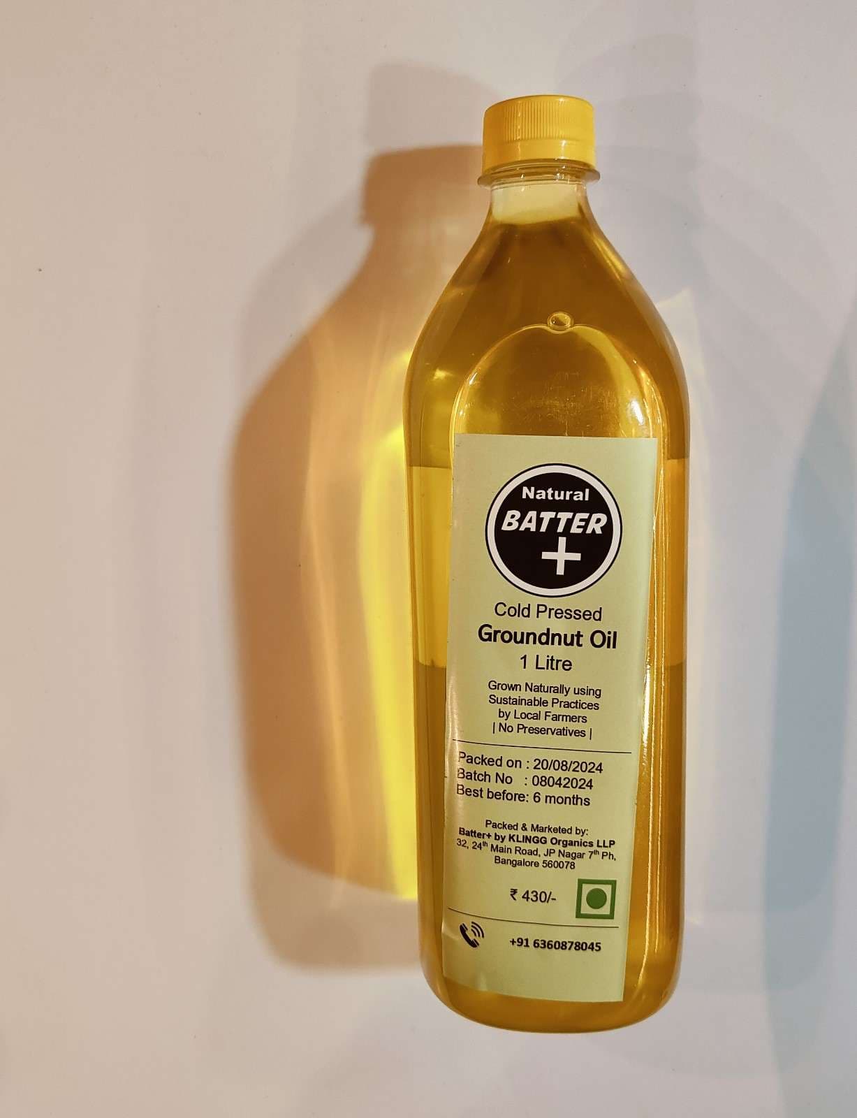 Batterplus Cold Pressed Groundnut Oil 1 Ltr