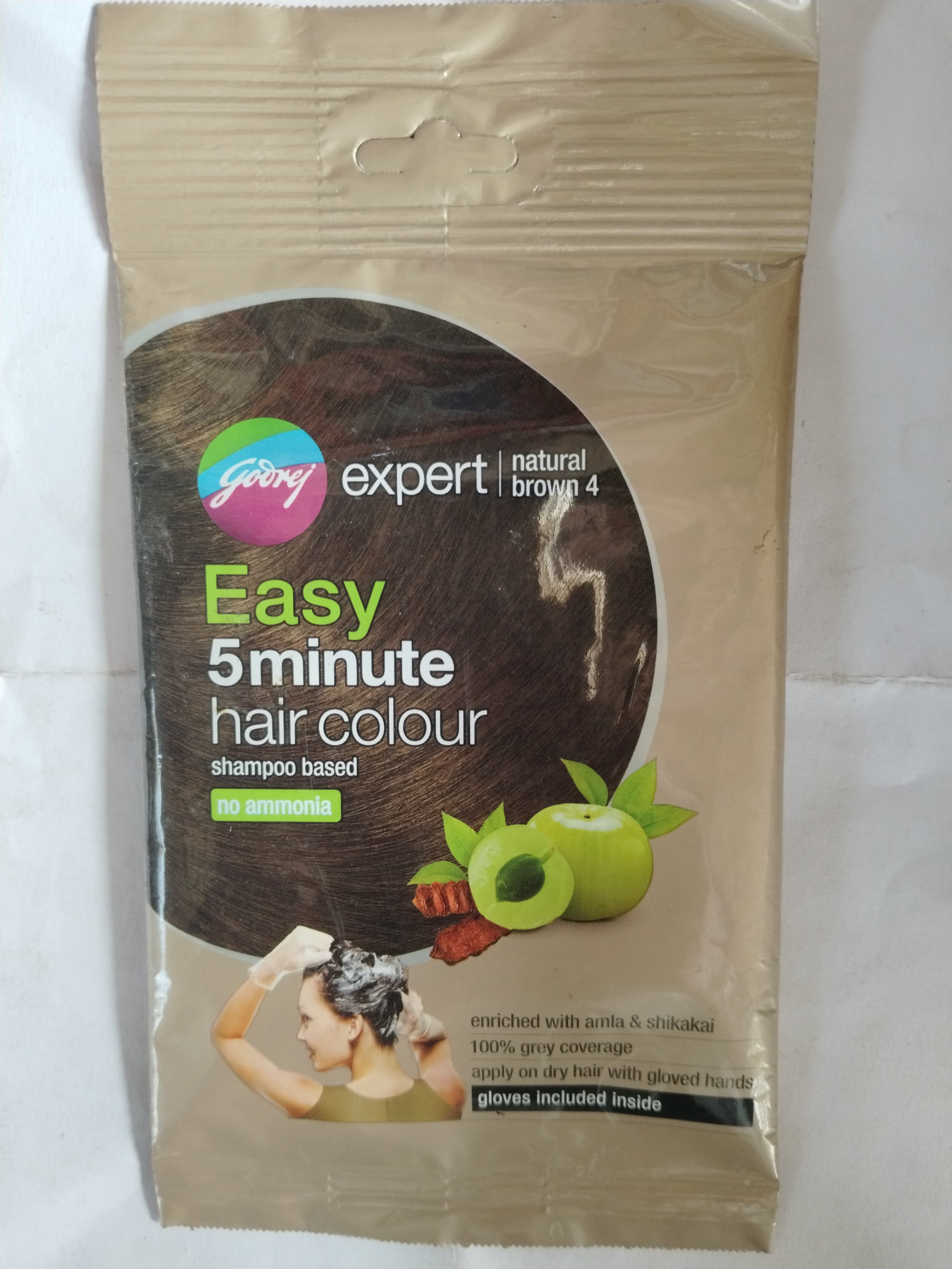 Godrej expert brown  5minute Hair colour Shampoo based Enriched with amla & shikaka