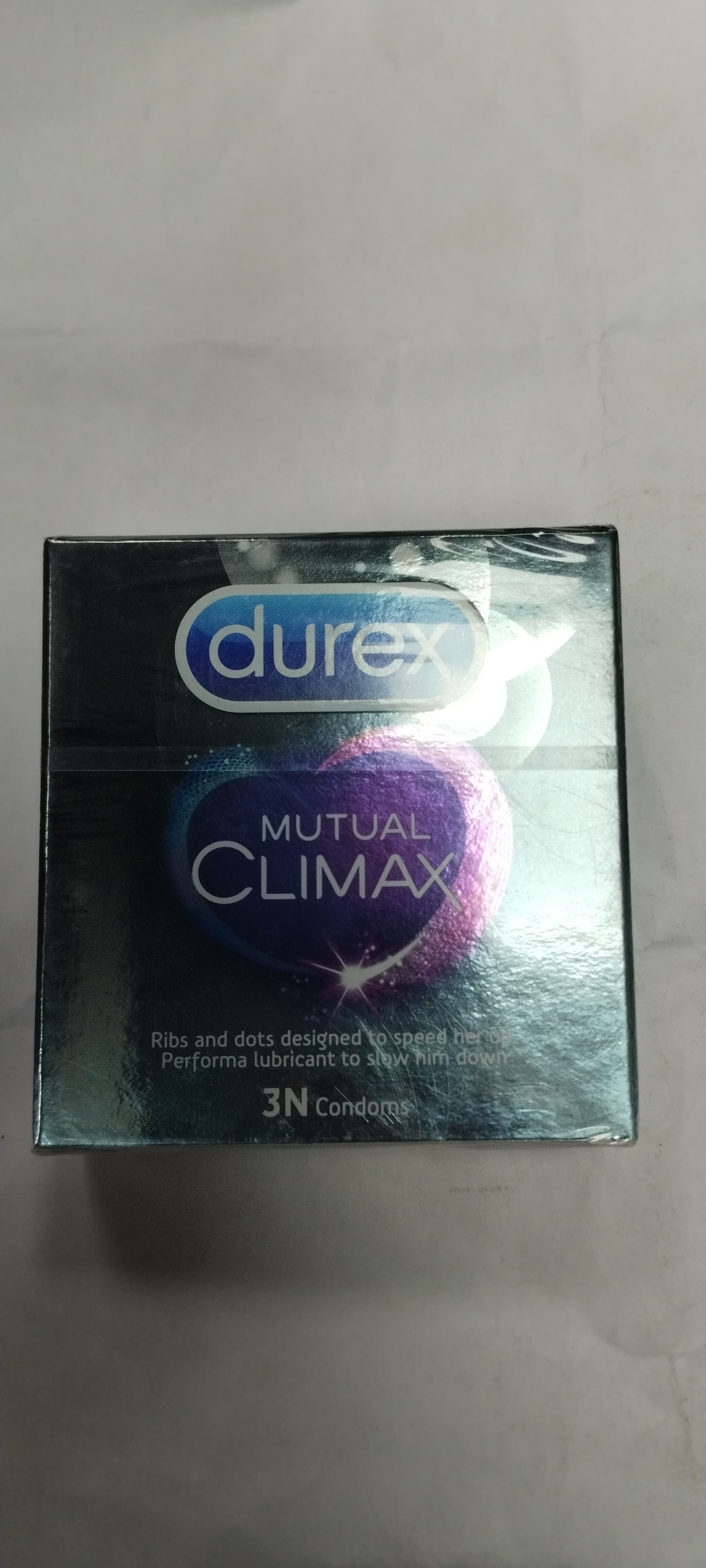 (durex Mutual Climax Ribs and dots designed to speed her up. Performa lubricant to slow him down