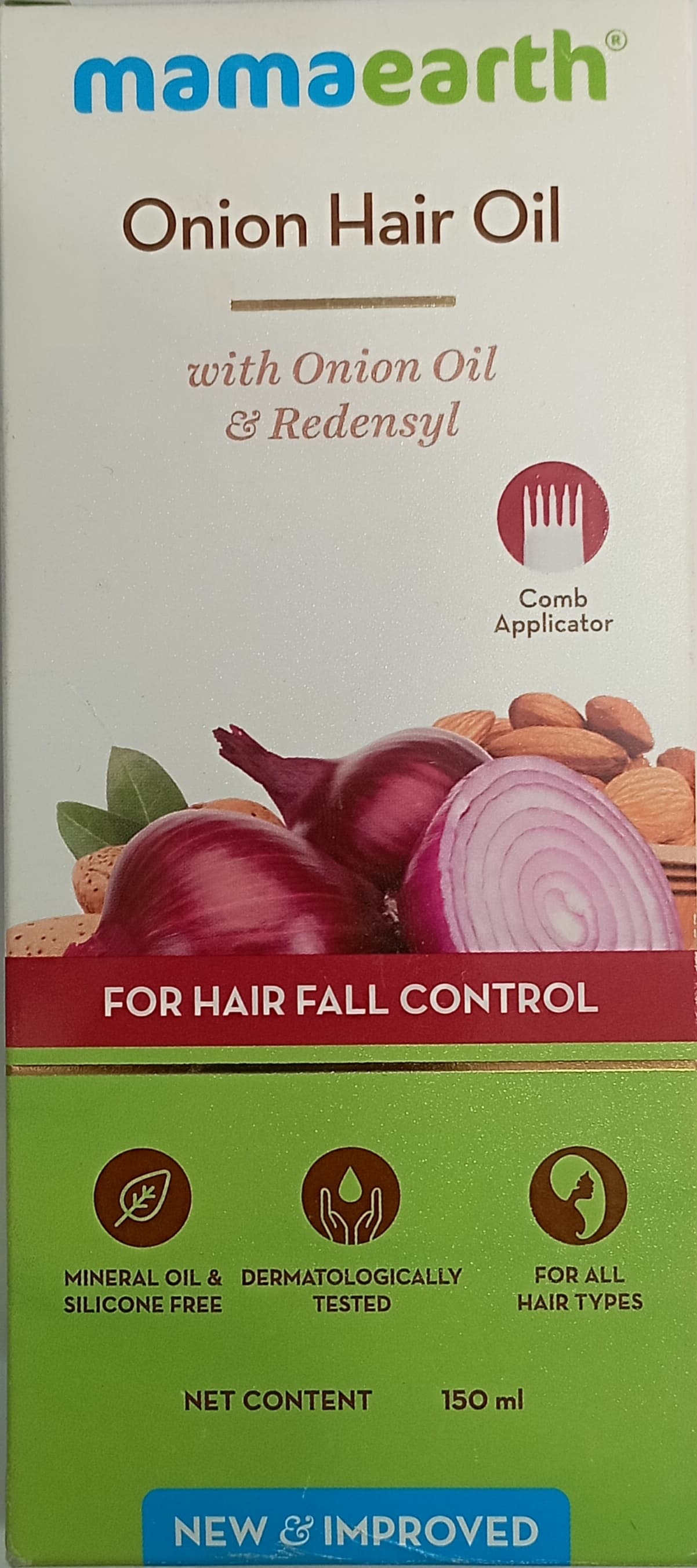 Mamaearth onion with onion oil & redensyl for hair fall control 150ml
