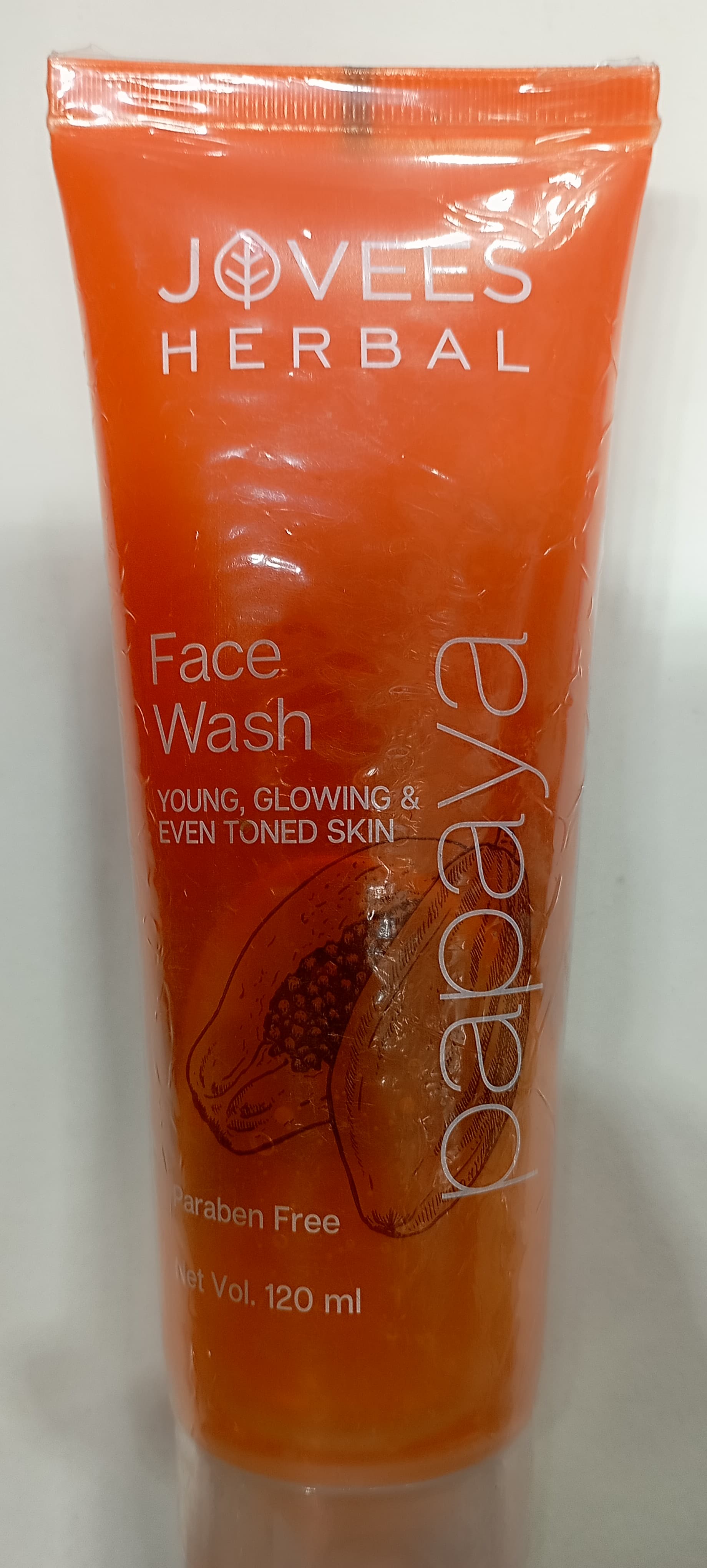 Jovees herbal face wash papaya young glowing even toed skin 120 ml