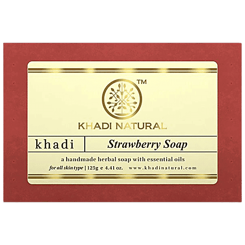 Khadi Natural Strawberry Handmade Herbal Soap, 125 g