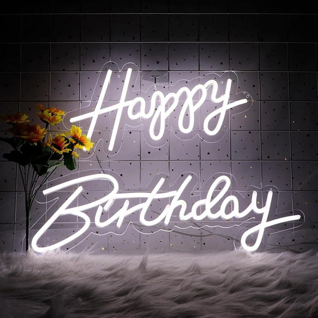 Happy Birthday Neon Sign LED Neon Lamp Birthday Party Wall Art Deco| Home & Garden | Lamps, Lighting & Ceiling Fans 12 X 18 Inch