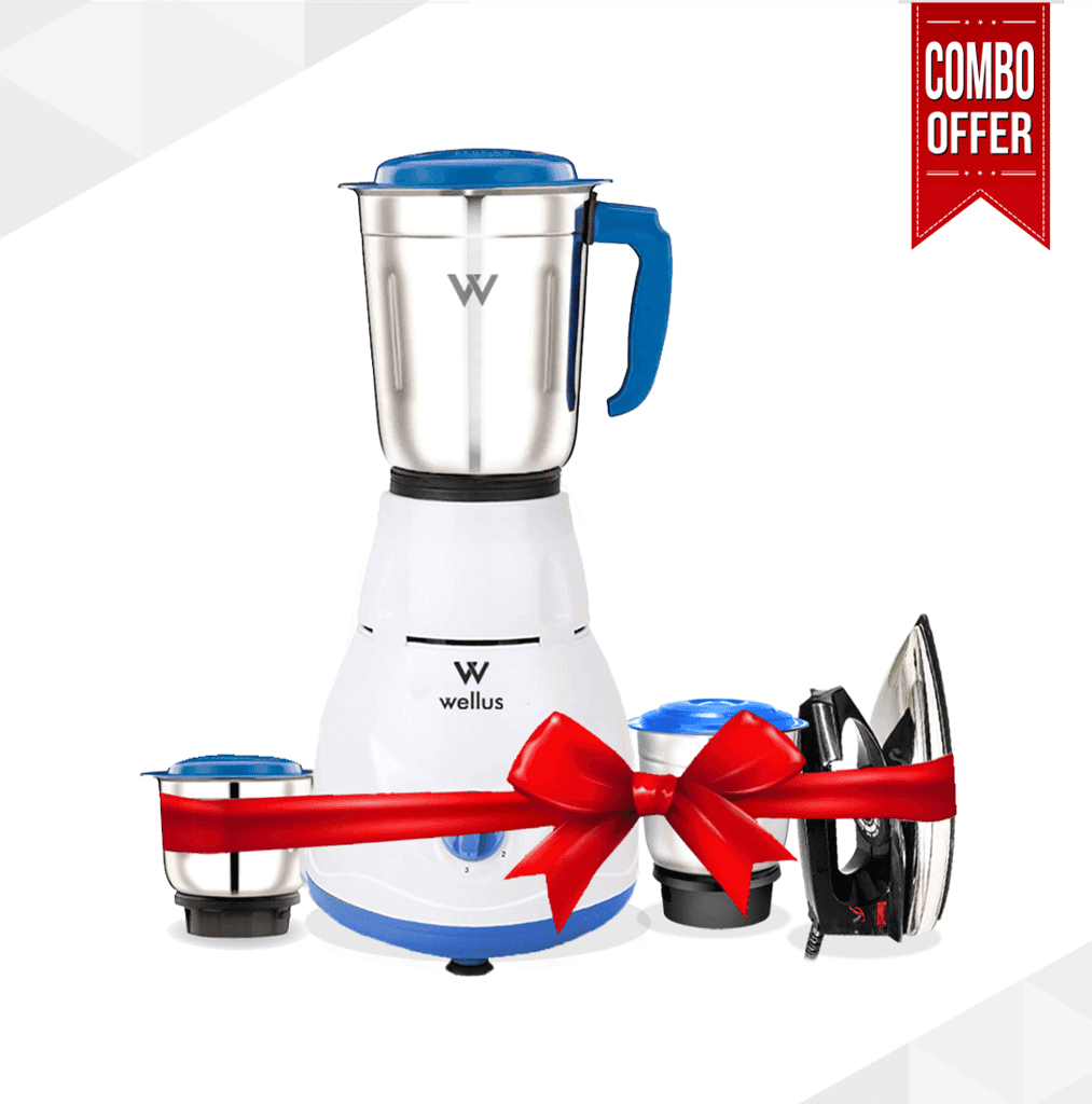 Wellus Eco MG Iron Combo 500 W Juicer Mixer Grinder  (Heavy Duty 500W Juicer Mixer Grinder & 1000 W Dry Iron Super Combo