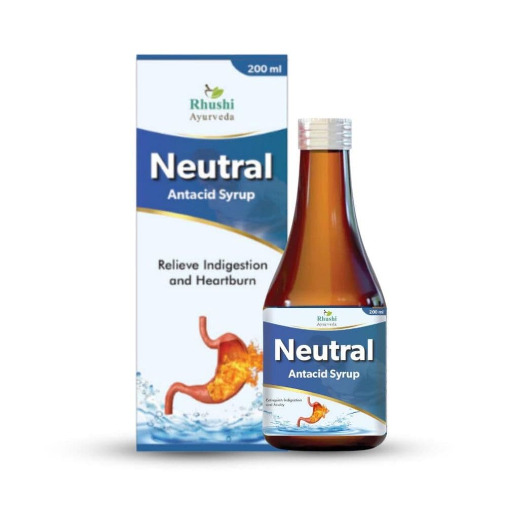 Rhushi Ayurved Neutral Antacid Syrup: Quick relief for Indigestion and Heartburn