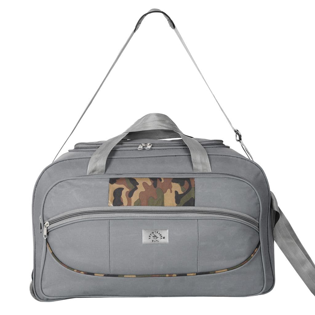 Letstravel Large Capacity Waterproof Travel Duffel Bag with Shoe Compartment, Weekender Overnight Bag, Gym Sports Bag for Men and Women, Grey