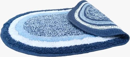 "Soft and Absorbent Oval Bath Mat - Machine Washable, Quick Dry, Non-Slip Backing - Perfect for Bathroom, Bedroom, Kitchen (pack of 4)