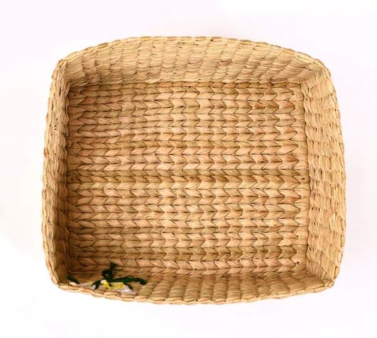 Handwoven Kauna (Seagrass) Belly Basket with Lidded Compartment