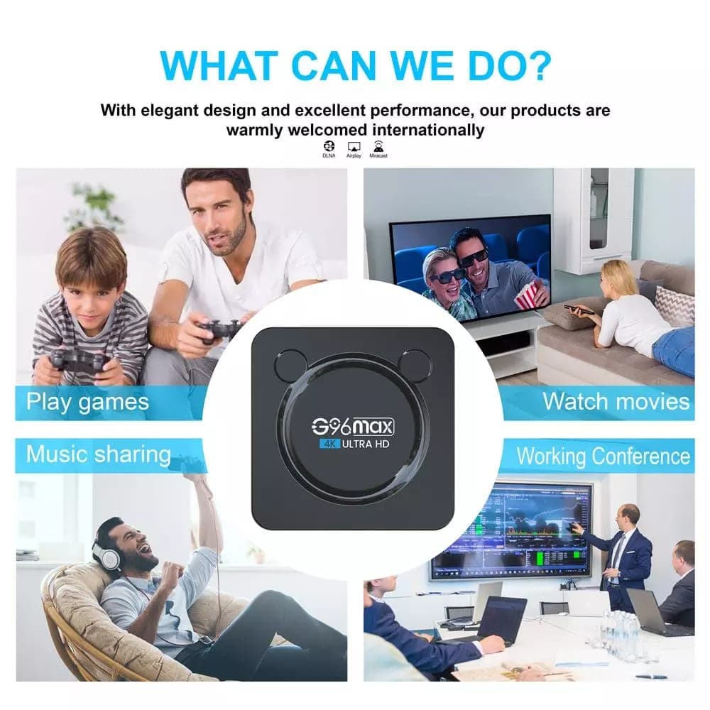 AUSHA G96 Android 11 TV Box | 4GB RAM 32GB Storage, Amlogic S905W2, 4K Smart Media Player