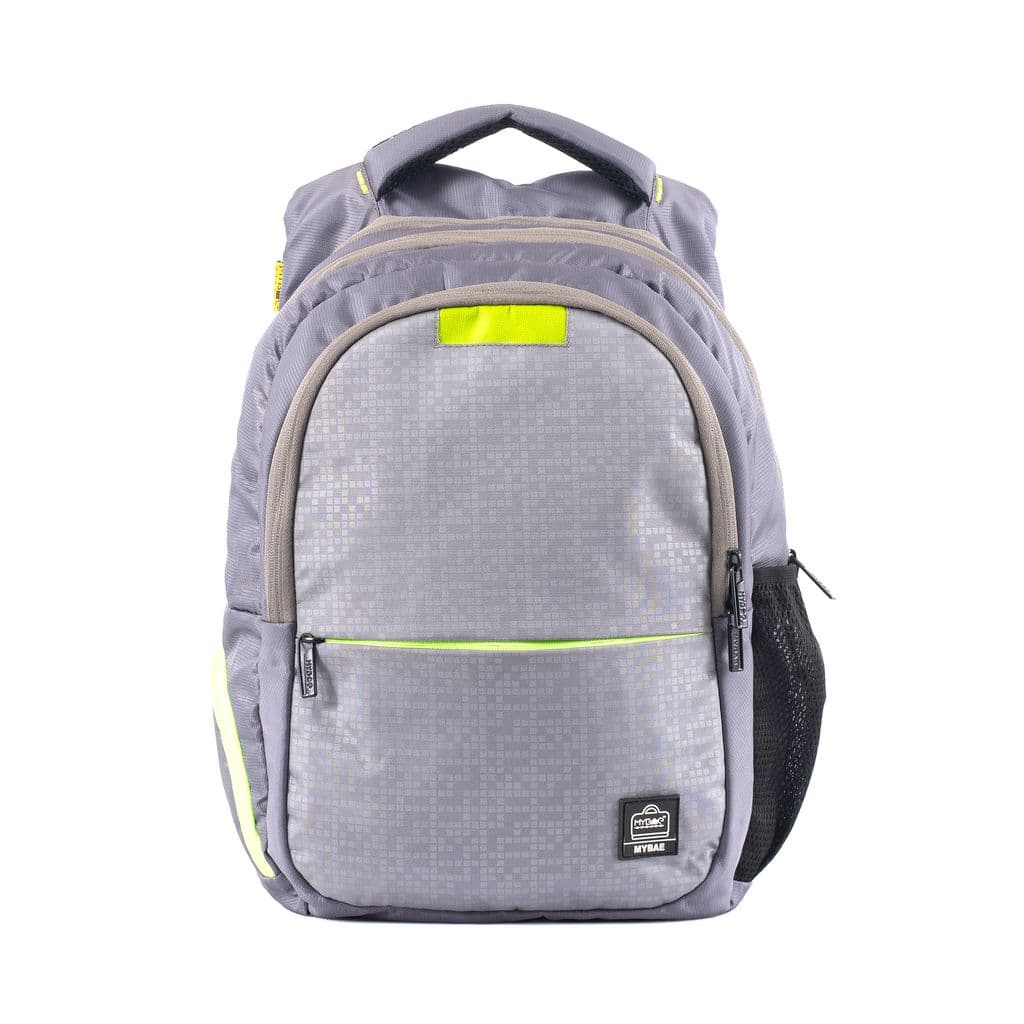 MYBAE 20L Grey Laptop Backpack for Men & Women | 4 Compartments, Padded Shoulder Straps, Water Resistant | School, College, Office & Travel Bag | Fits 15.6 Inch Laptop | Stylish, Lightweight