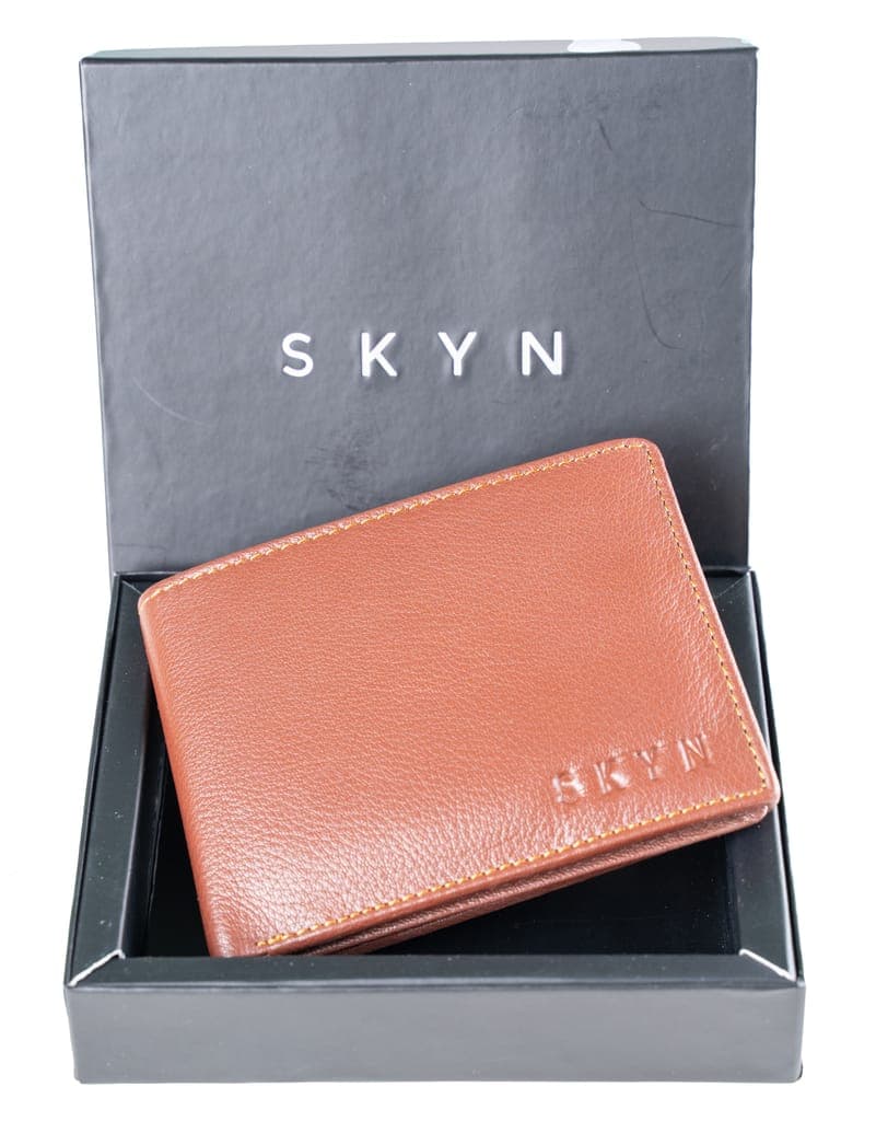 SKYN Men’s Genuine Leather Bifold Wallet | RFID Blocking | Multiple Card Slots & Cash Compartment | Gift Box Included