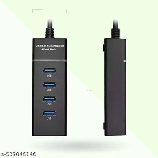 4 Port USB HUB SuperSpeed 3.0 Portable Mini-Hub For Pendrive, Mouse, Keyboards, Camera, Mobile, Tablet, PC, Laptop, TV Etc - USB Hub (Black)