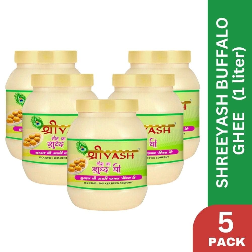 SHREEYASH Buffalo Ghee 1 liter ( Pack of 5 )