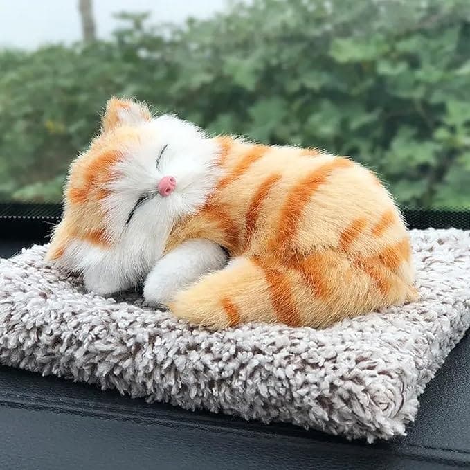 Realistic Sleeping Orange Tabby Cat Plush Toy