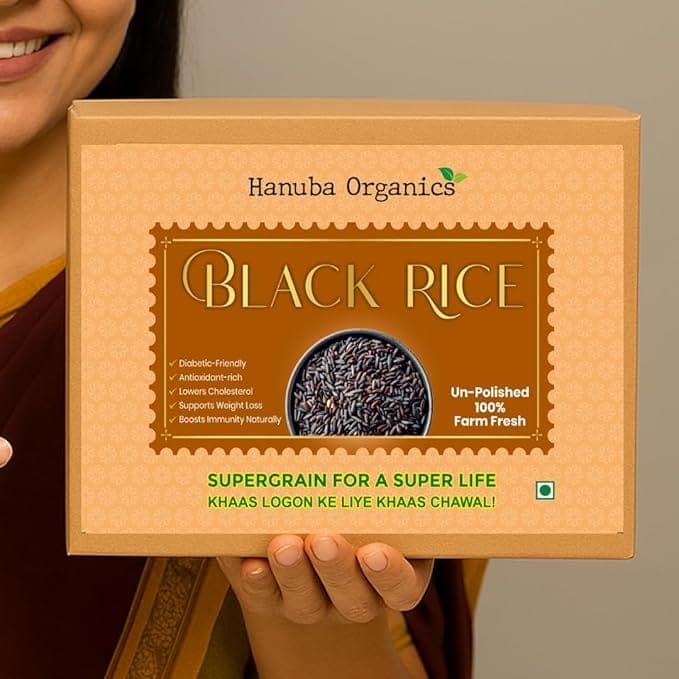 Hanuba Organics Unpolished Black Rice - Diabetic Friendly Supergrain