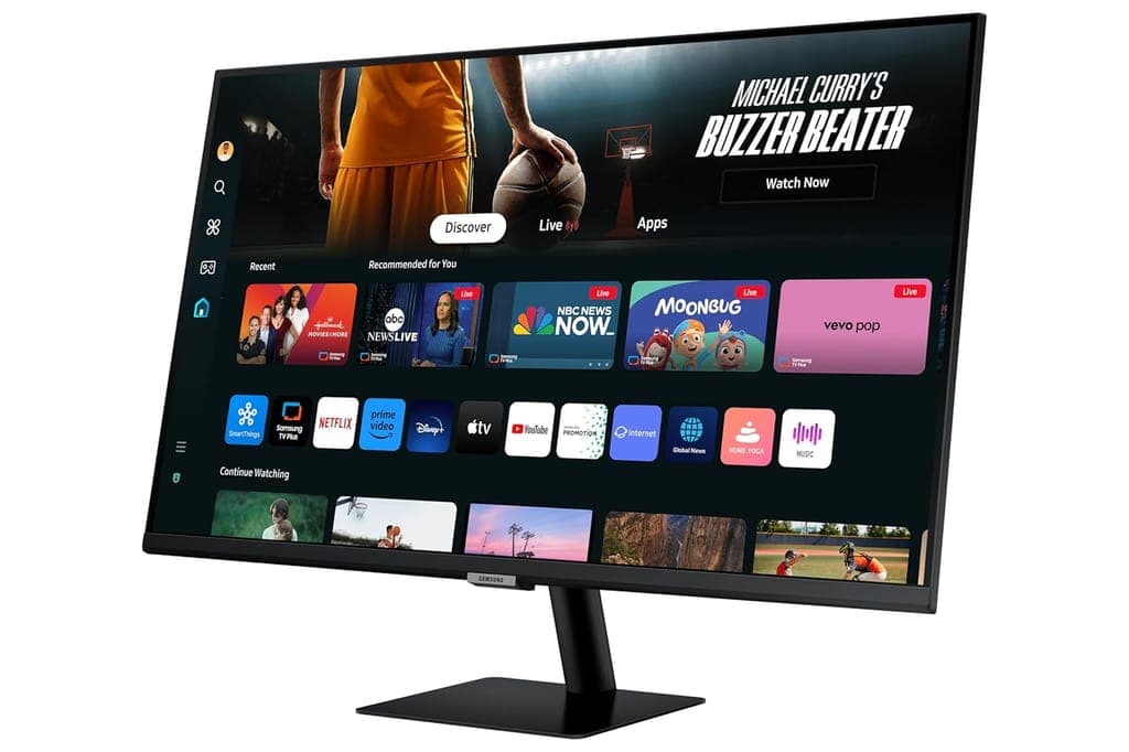 Samsung 32" (80cm) M7 4K Smart Monitor with Smart TV Experience|UHD 3840 x 2160|Type C-65W|OTT Apps|IoT Hub|Office 365|Workout Tracker|Speakers|Solar Remote|Wi-Fi|Bluetooth|LS32DM700UWXXL|Black