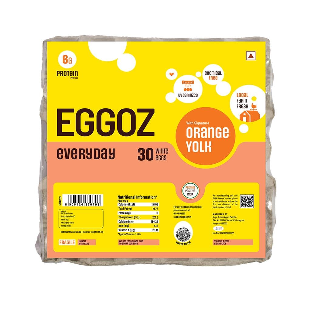 Eggoz Everyday 30 White Farm Fresh Eggs