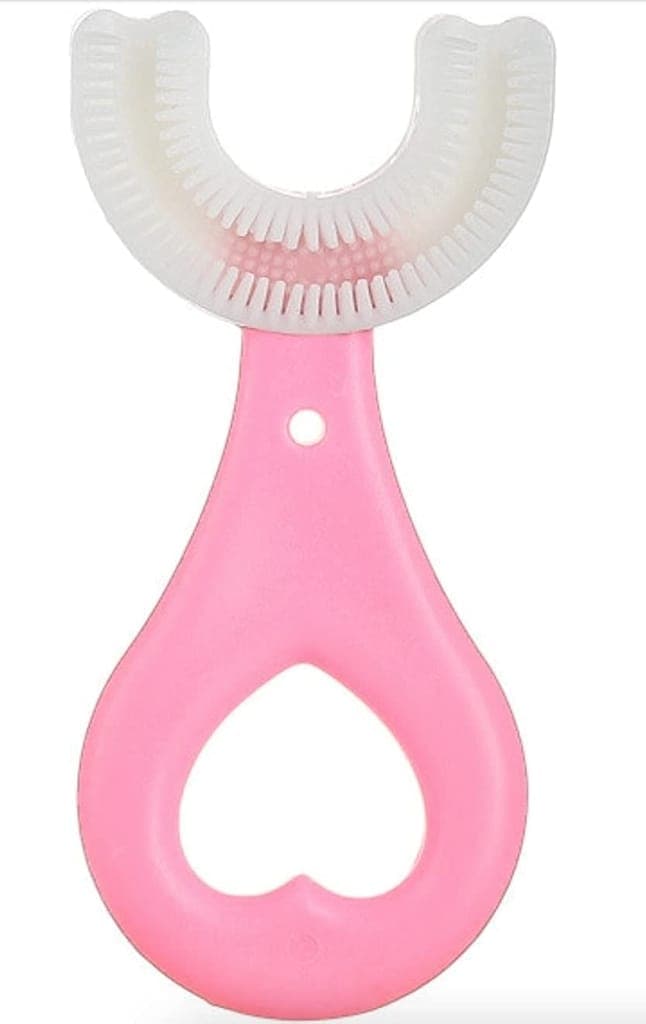 GLOWSERIE Kids U-Shape Silicone Toothbrush for Safe Oral Cleaning