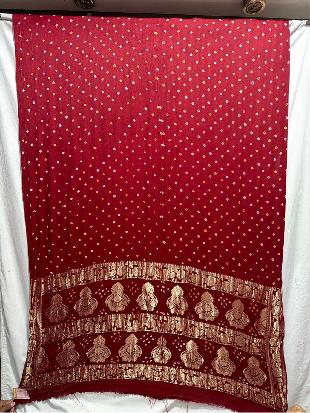 kala-sanskruti-all-over-maroon-color-art-silk-bandhani-saree-6.5m-with-blouse-piece-elegant-traditional-wear-bridal-unique-saree-for-women1